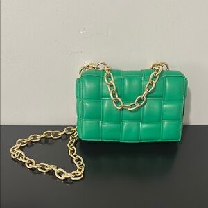 Green Quilted Chain Bag